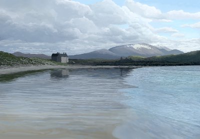 The last of the snow, Balnakeil, 2008. Size 17x12